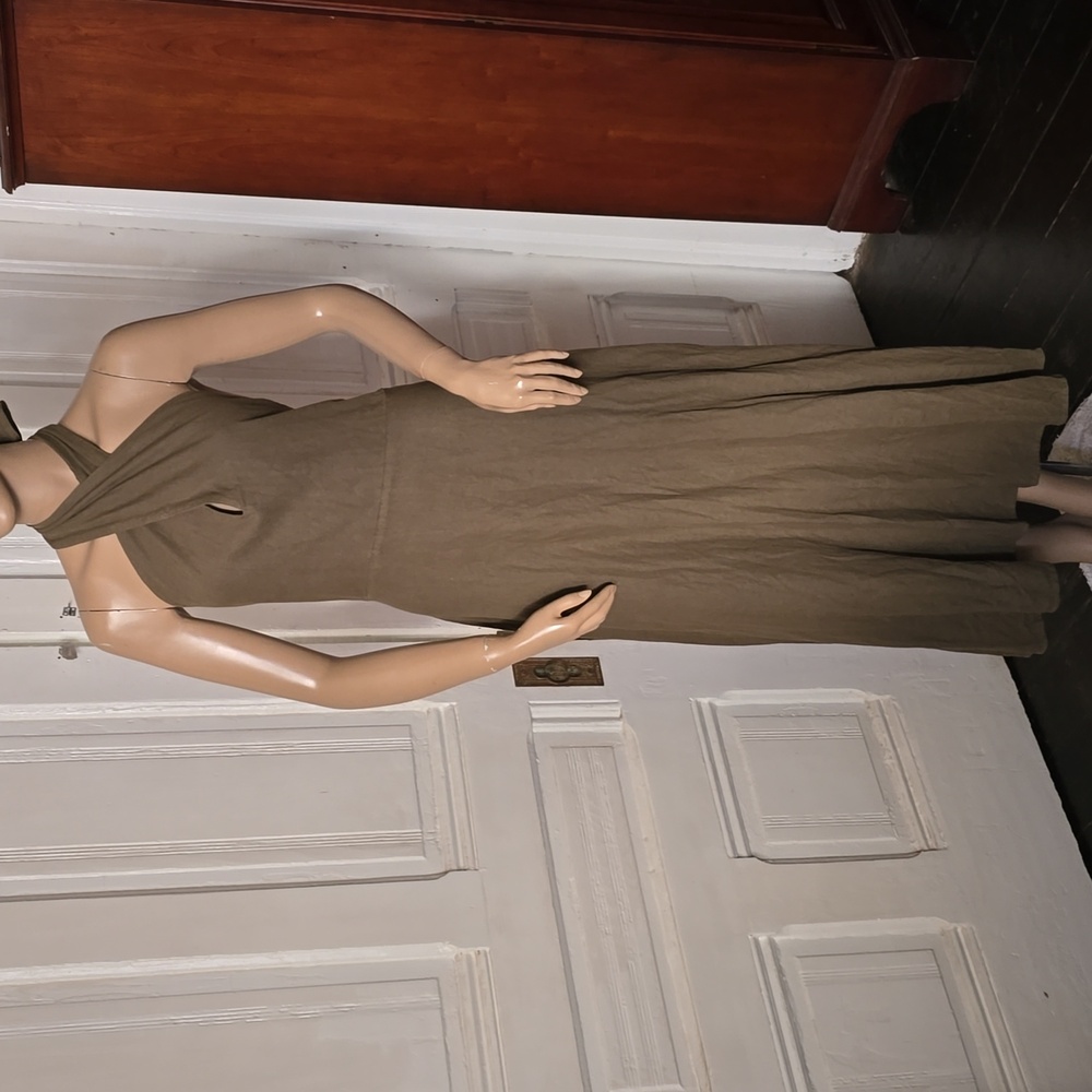 LINEN HALTER DRESS